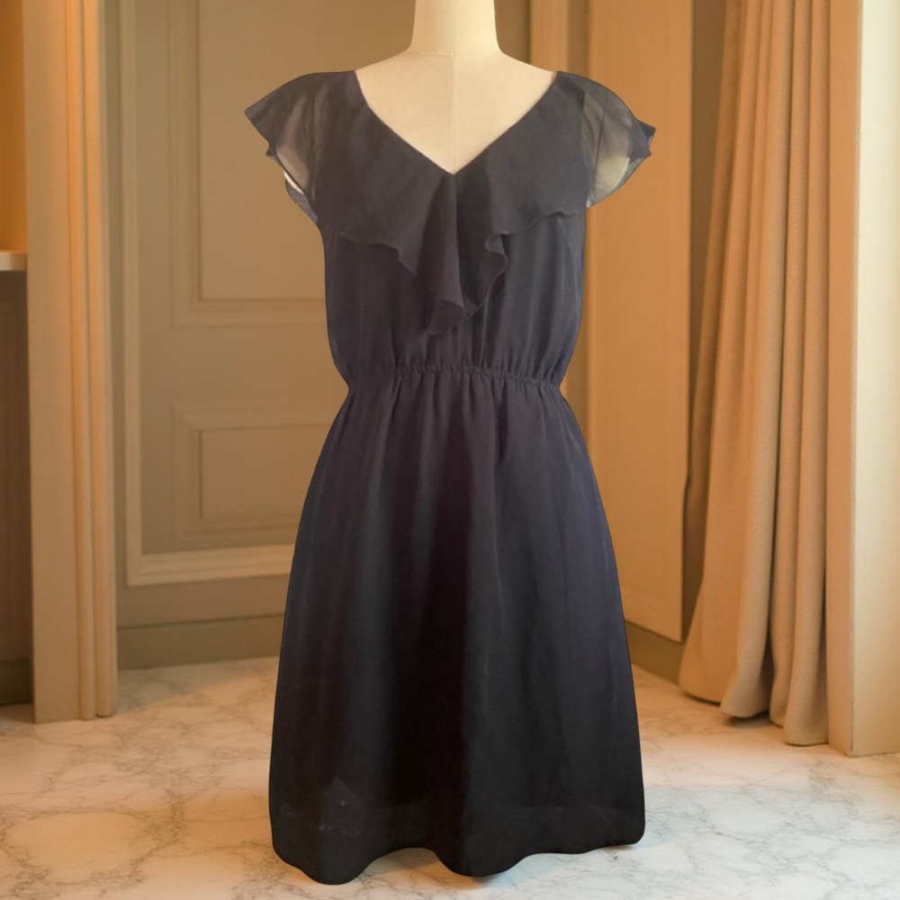 H&M Open Back Black Mini Ruffle Dress